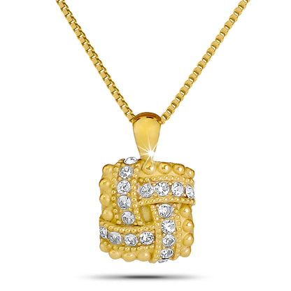 White Stone Gold Steel Keepsake
